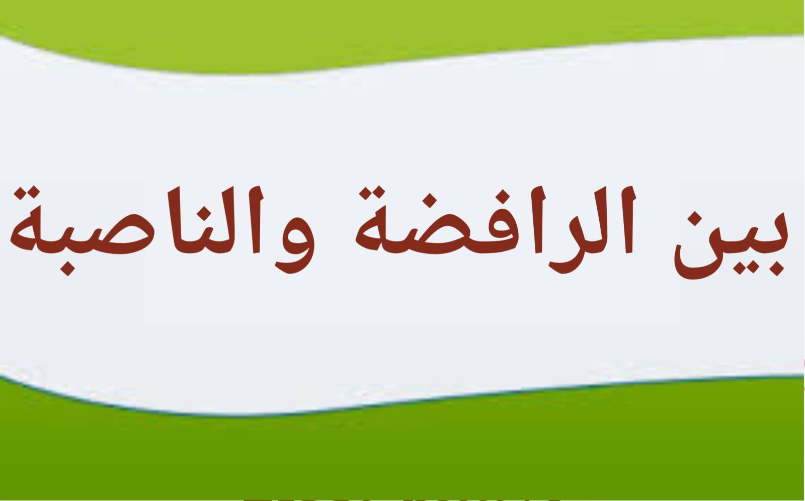 بين الرافضة والناصبة