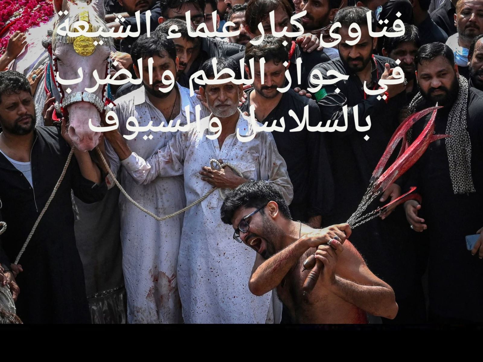 فتاوى كبار علماء الشيعة في جواز اللطم والضرب بالسلاسل والسيوف !!